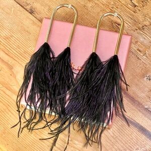 NWT Cult Gaia Meta Feather Earrings